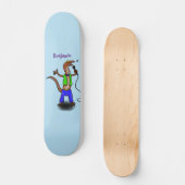 Skateboard Drôle lézard chantant avec bande dessinée de micro (Recto)