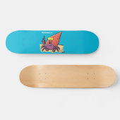 Skateboard Drôle mignon caricature pourpre crabe ermite (Horz)