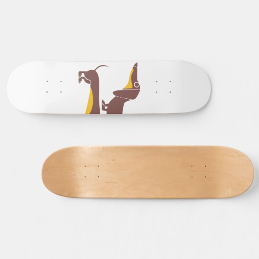Skateboard Drôle mignon dachshund pour parent chien long (Horz)