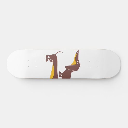 Skateboard Drôle mignon dachshund pour parent chien long (Horz)