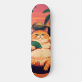 Skateboard Drôle Rétro Vacances de chats d'été (Recto)