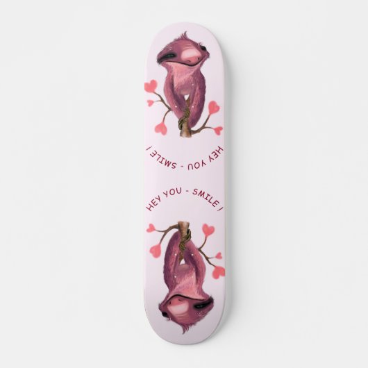 Skateboard Drôle romantique Sloth Smile Dessin animal  (Devant)