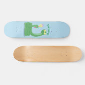 Skateboard Drôle serpent vert avec caricature maraca (Horz)