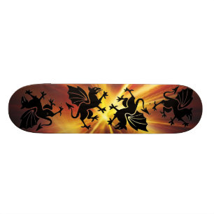 skateboard du dragon de feu