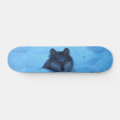 Skateboard du loup de bois de neige bleu (Horz)