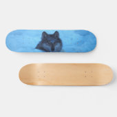 Skateboard du loup de bois de neige bleu (Horz)
