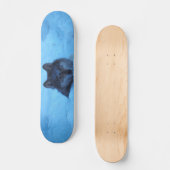 Skateboard du loup de bois de neige bleu (Recto)