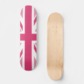 Skateboard ~ d'Union Jack dans des roses Girly (Recto)