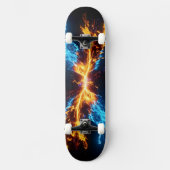 Skateboard Dynamic Blue Orange Energy Clash Flame (Recto)