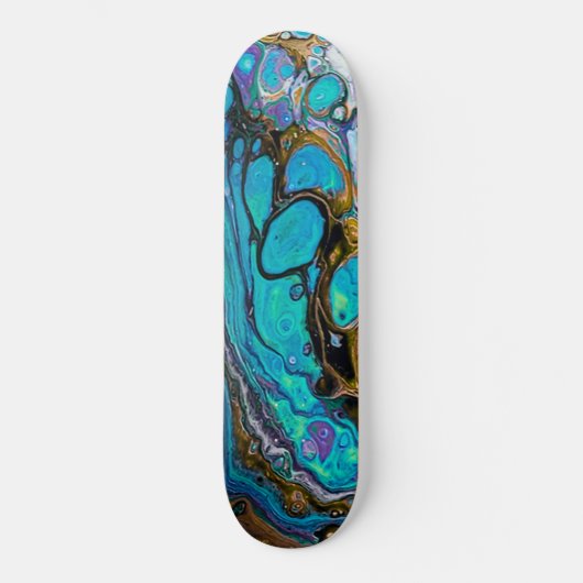 Skateboard Eau et pierres de la rivière Turquoise Art abstrai (Recto)