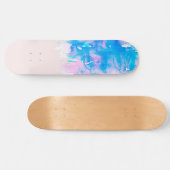 Skateboard Eau rose et bleu pastel Déchets de peinture (Horz)