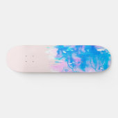 Skateboard Eau rose et bleu pastel Déchets de peinture (Horz)