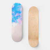 Skateboard Eau rose et bleu pastel Déchets de peinture (Recto)