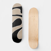 Skateboard Ebb et flux 2 en Taupe, noir et blanc (Recto)