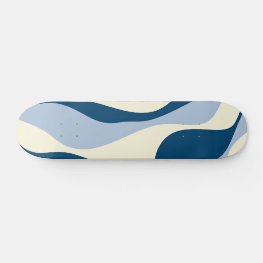Skateboard Ebb et flux 4 - Bleu foncé, Bleu clair et Crème (Horz)