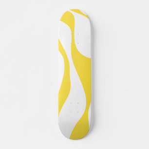 Skateboard Ebb et flux 4 en citron jaune et blanc