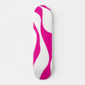 Skateboard Ebb et flux 4 en Magenta et Blanc (Devant)