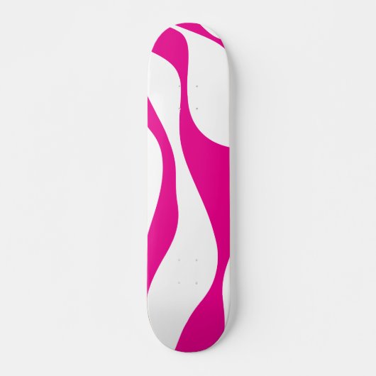 Skateboard Ebb et flux 4 en Magenta et Blanc (Devant)