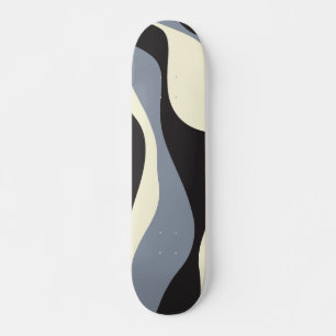 Skateboard Ebb et flux 4 en noir, gris et crème