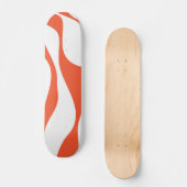 Skateboard Ebb et flux 4 en orange et blanc (Recto)