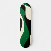 Skateboard Ebb et flux 4 en vert, crème et noir (Devant)