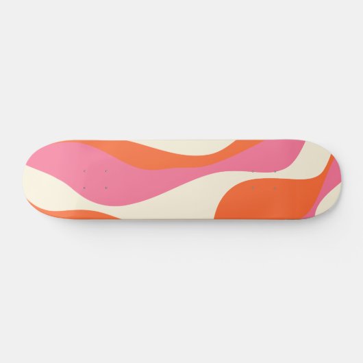 Skateboard Ebb et flux 4 - rose, orange et crème (Horz)