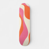 Skateboard Ebb et flux 4 - rose, orange et crème (Devant)