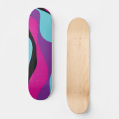 Skateboard Ebb et flux 4 - rose, pourpre, bleu et noir (Recto)