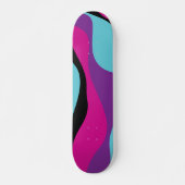 Skateboard Ebb et flux 4 - rose, pourpre, bleu et noir (Devant)