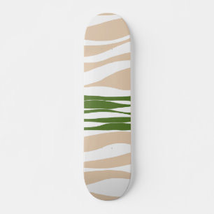 Skateboard Ebb et flux - Blanc, Sable et Palm Green