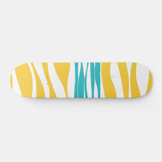 Skateboard Ebb et flux - Turquoise & Jaune (Horz)