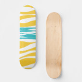 Skateboard Ebb et flux - Turquoise & Jaune (Recto)