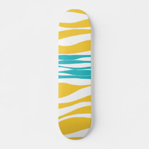 Skateboard Ebb et flux - Turquoise & Jaune