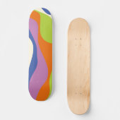 Skateboard Ebb & Flux 4 Bleu, Orange, Violet, Vert & Crème (Recto)