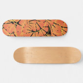 Skateboard Ebony Black Et Citrus Orange Tropical Art Design (Horz)