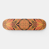 Skateboard Ebony Black Et Citrus Orange Tropical Art Design (Horz)