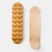 Skateboard Écailés de dragon, éventails, vagues, Seigaiha, or (Recto)
