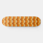 Skateboard Écailés de dragon, éventails, vagues, Seigaiha, or (Horz)