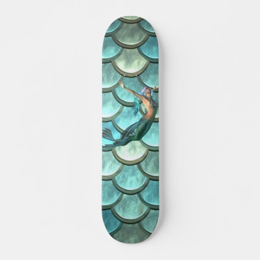 Skateboard Écailles de queue de sirène sur sirène (Devant)