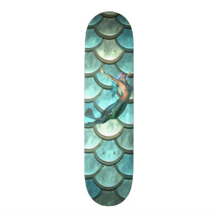 Skateboard Écailles de queue de sirène sur sirène