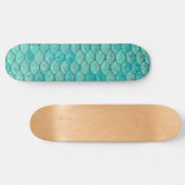 Skateboard Écailles de sirène vert de mer turquoise (Horz)