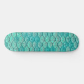Skateboard Écailles de sirène vert de mer turquoise (Horz)
