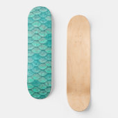 Skateboard Écailles de sirène vert de mer turquoise (Recto)