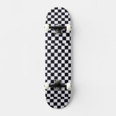 Skateboard Échecs de chèques noir et blanc (Recto)
