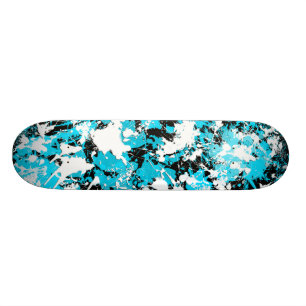 SKATEBOARD ÉCLABOUSSURE BLEUE ET BLANCHE DE PEINTURE