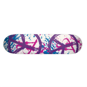 SKATEBOARD ÉCLABOUSSURE DE PEINTURE DE SIGNES DE PAIX