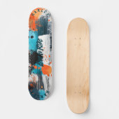 Skateboard Éclaboussure dynamique - Vivre pour rouler abstrai (Recto)