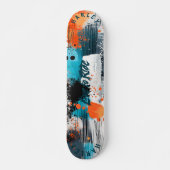 Skateboard Éclaboussure dynamique - Vivre pour rouler abstrai (Devant)
