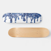 Skateboard Éclats bleus au guépard (Horz)