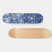 Skateboard Éclats de guépards bleus (Horz)